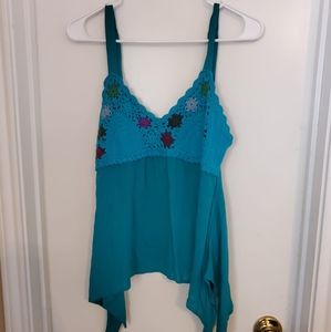 Parc & Lex Womens Blouse crochet summer flowers knit blouse shirt